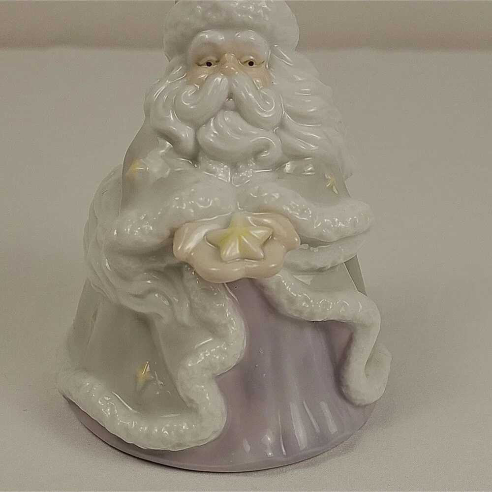 Vintage Porcelain Santa Christmas Bell Bird Star Figural Holiday Decor